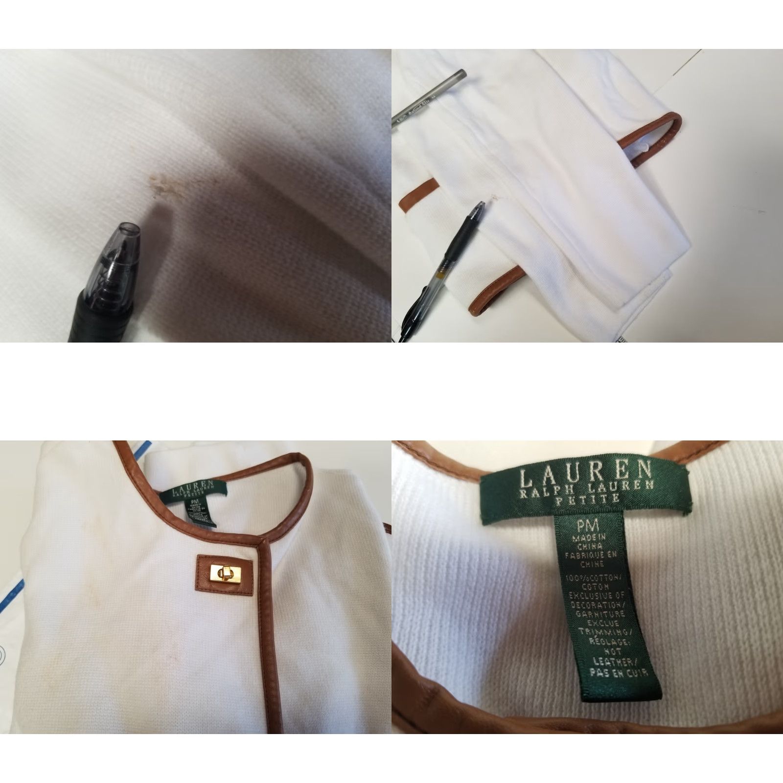 Ralph Lauren Ralph Lauren Blazer Jacket Women PM Petite White Solid Cotton 3/4 Sleeve Button Stains Basic Jacket Size M / US 6-8 / IT 42-44 - 9 Thumbnail
