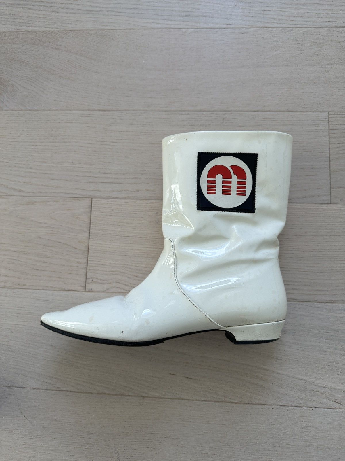 Miu Miu Miu Miu White Patent Ankle Boots EU 38 Size US 7.5 / IT 37.5 - 1 Thumbnail