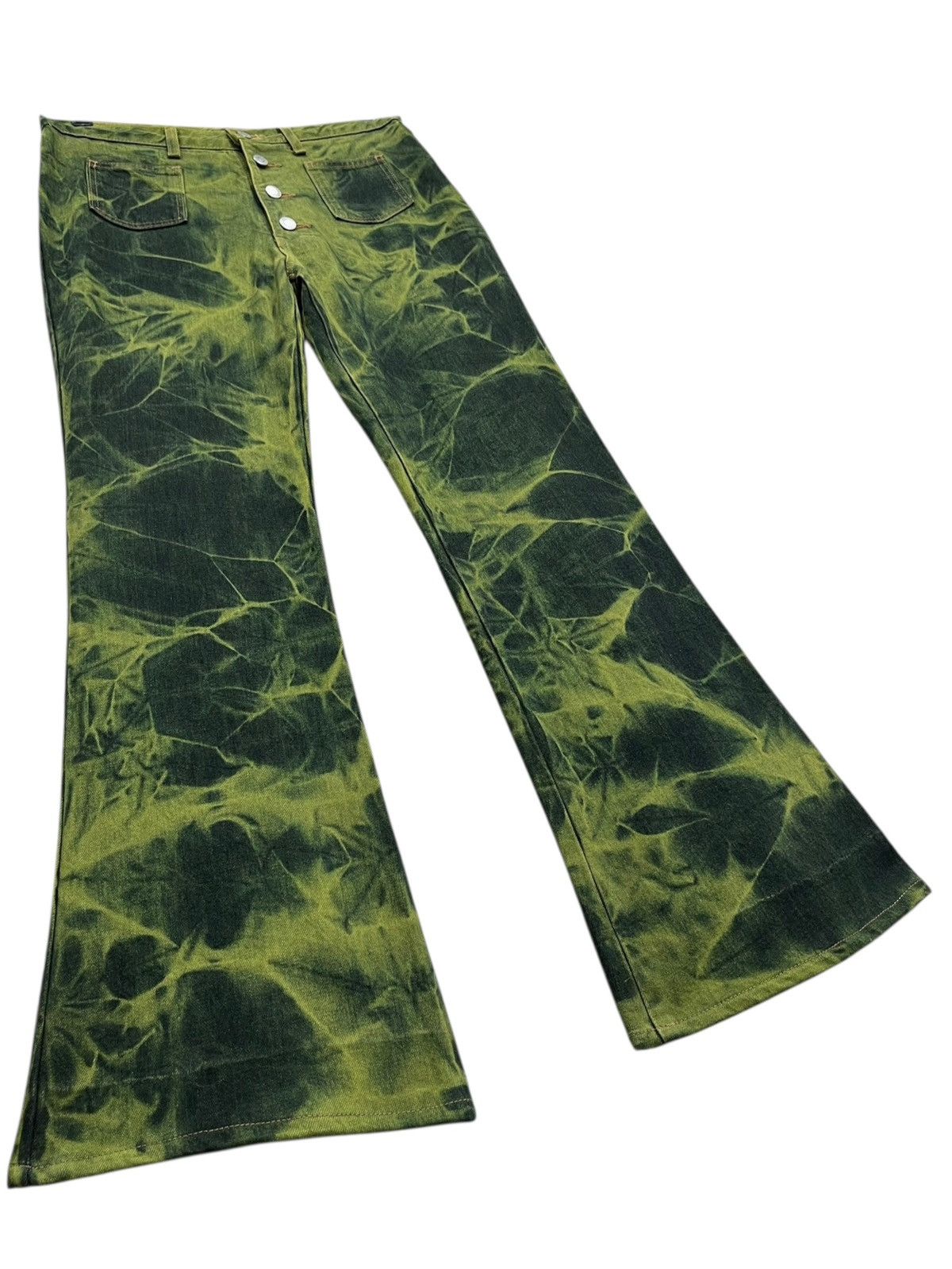 Wrangler 🔥Vintage WRANGLER TieDye Buttonfly Bush Pants Super FLARE Size US 30 / EU 46 - 2 Thumbnail