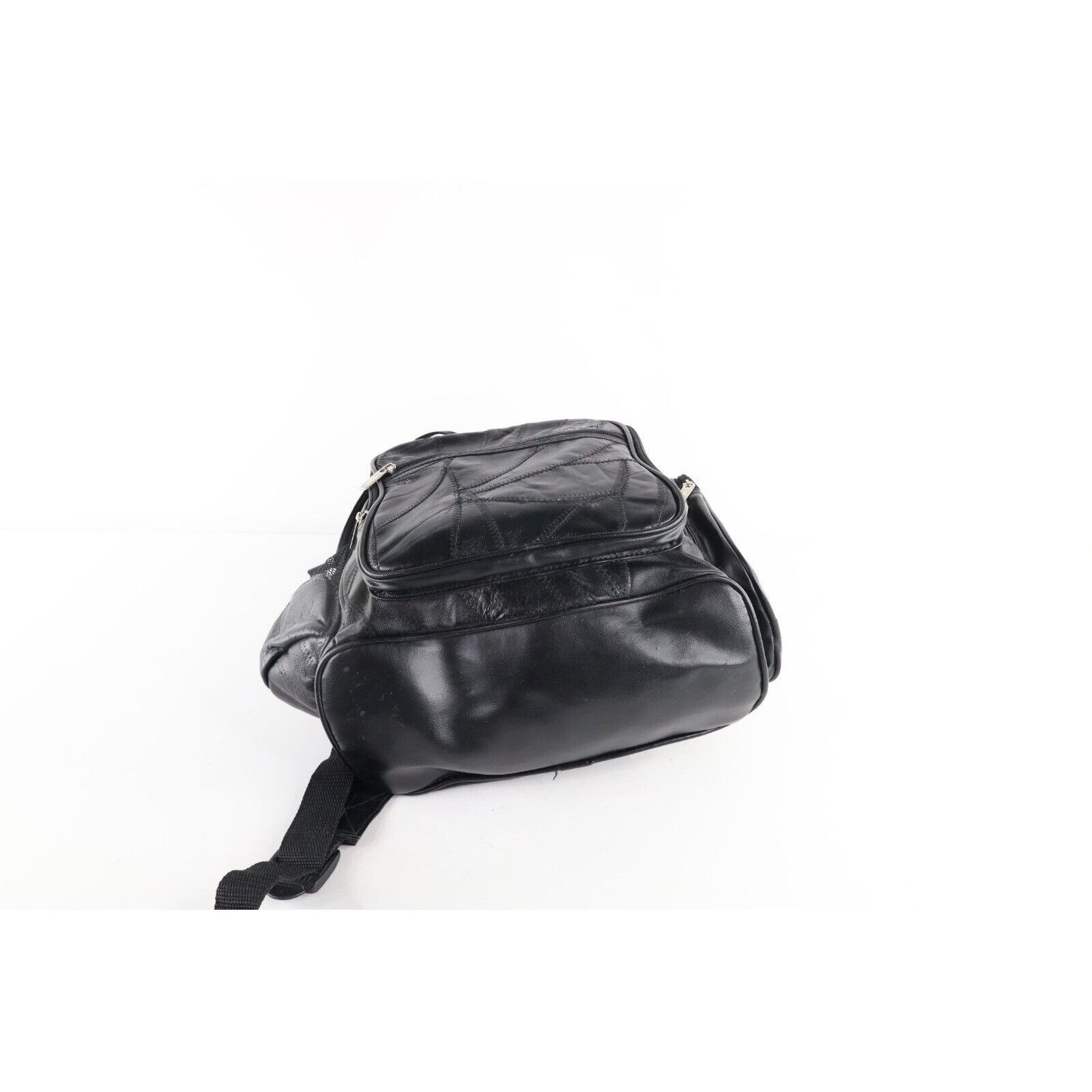 Vintage Vintage 90s Streetwear Patchwork Leather Toploader Rucksack Size ONE SIZE - 9 Thumbnail