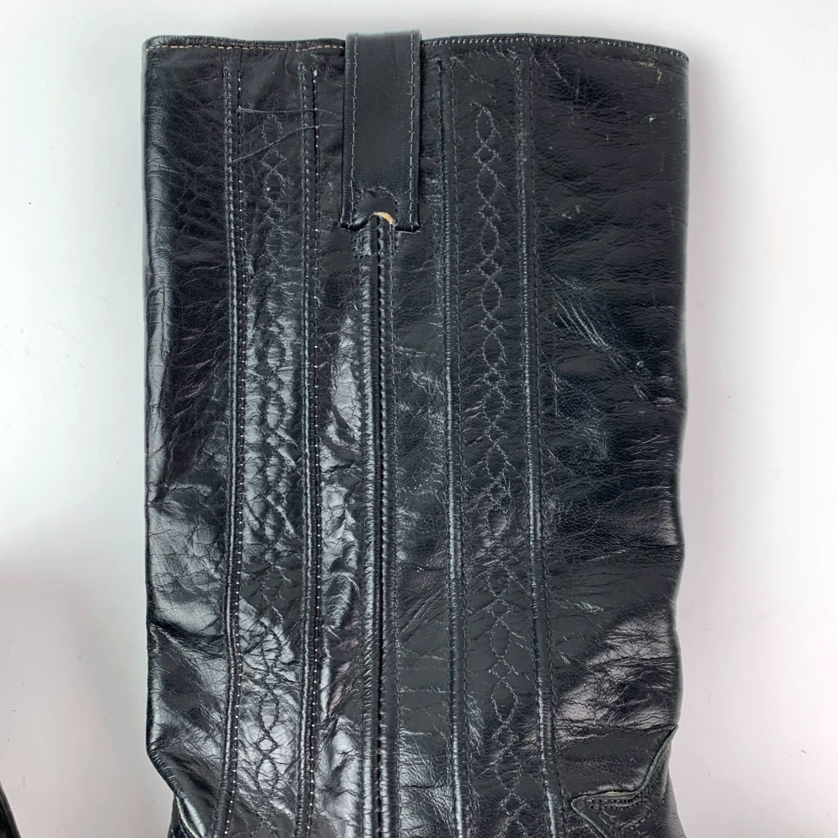 Vintage VINTAGE Laredo Boots Mens Western Cowboy 9.5 D Black Leather Embroidered 11" Back to Toe 14.2" Shaft 1.9" Heel 82288 Size US 10 / EU 43 - 5 Thumbnail