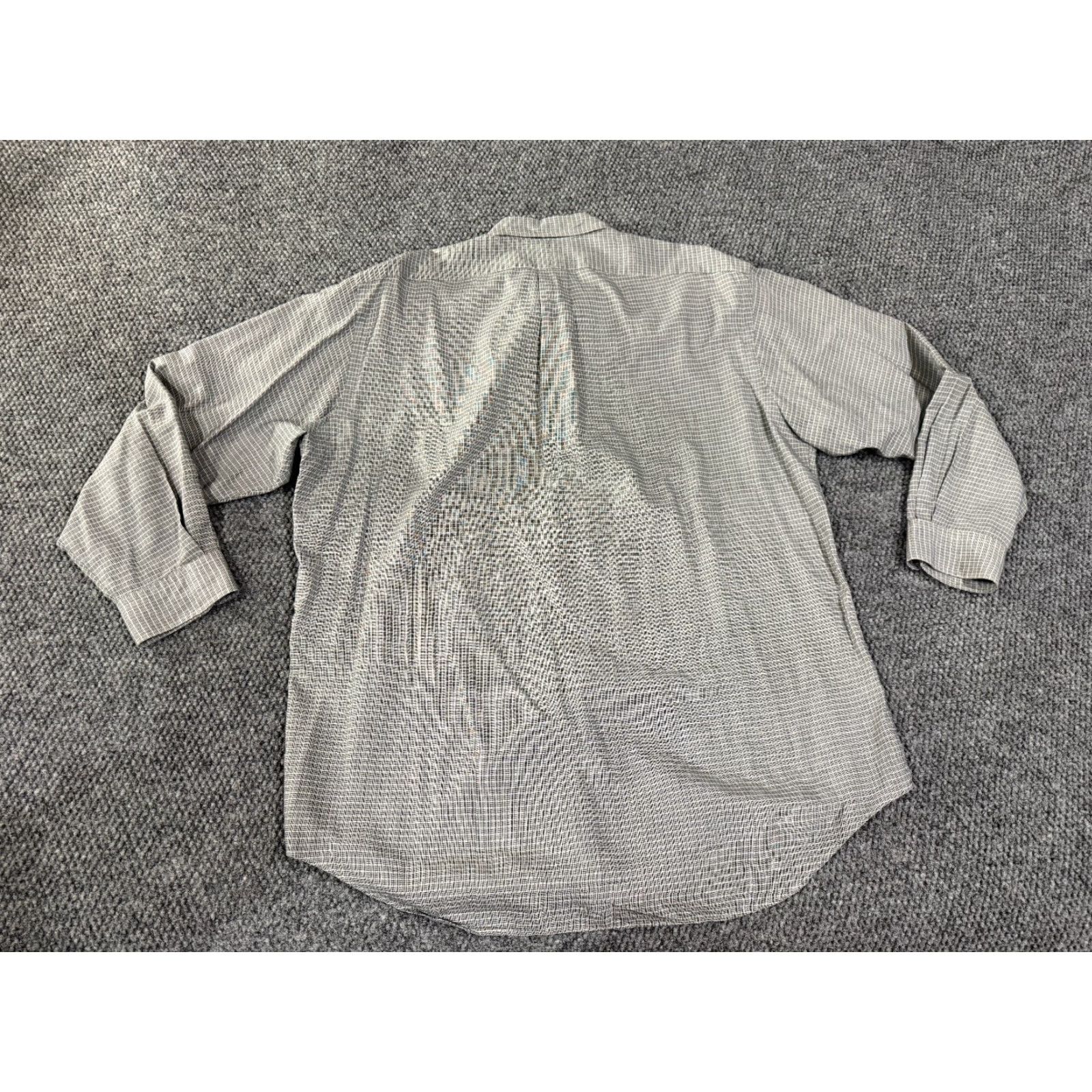 Nautica Ralph Lauren Button Up Shirt Mens 16 32/33 Gray White Check Long Sleeve yarmouth Size US L / EU 52-54 / 3 - 6 Thumbnail