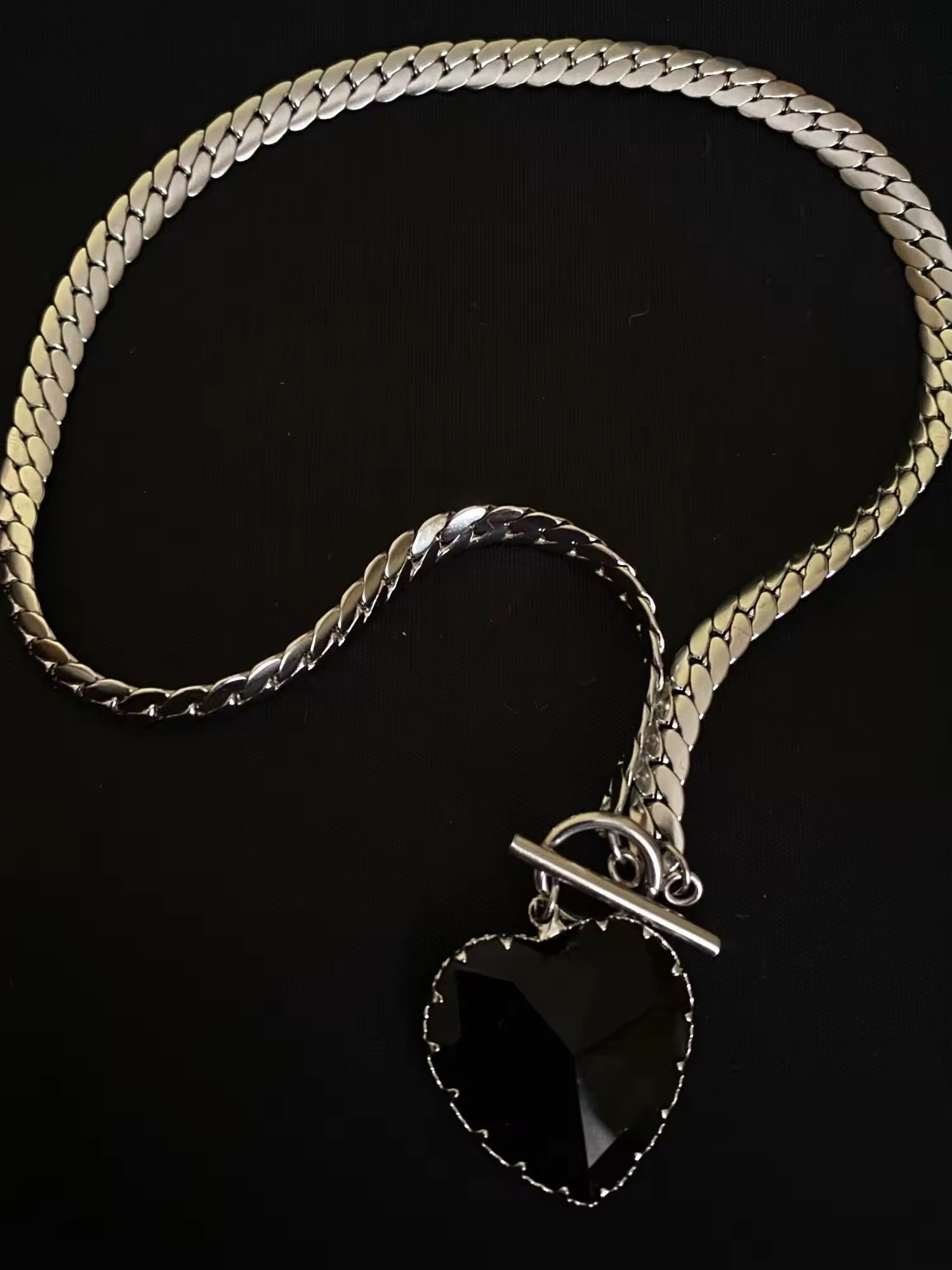 Jewelry Goth Punk Black Heart Necklace Size ONE SIZE - 3 Thumbnail