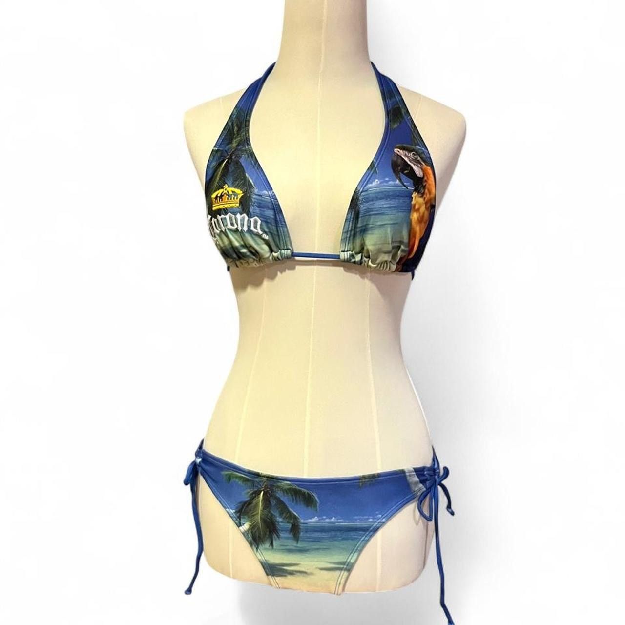 Other Vintage Y2K Corona tropical low waisted halter bikini set Size L / US 10 / IT 46 - 1 Thumbnail