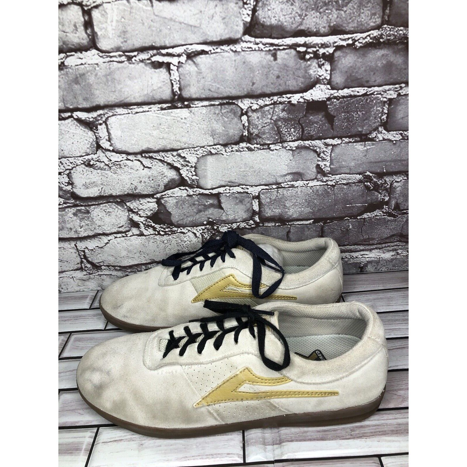 Lakai Lakai Cambridge Beige Suede Blue Tan Fabric Low Lace Up Snea Size US 11 / EU 44 - 15 Thumbnail