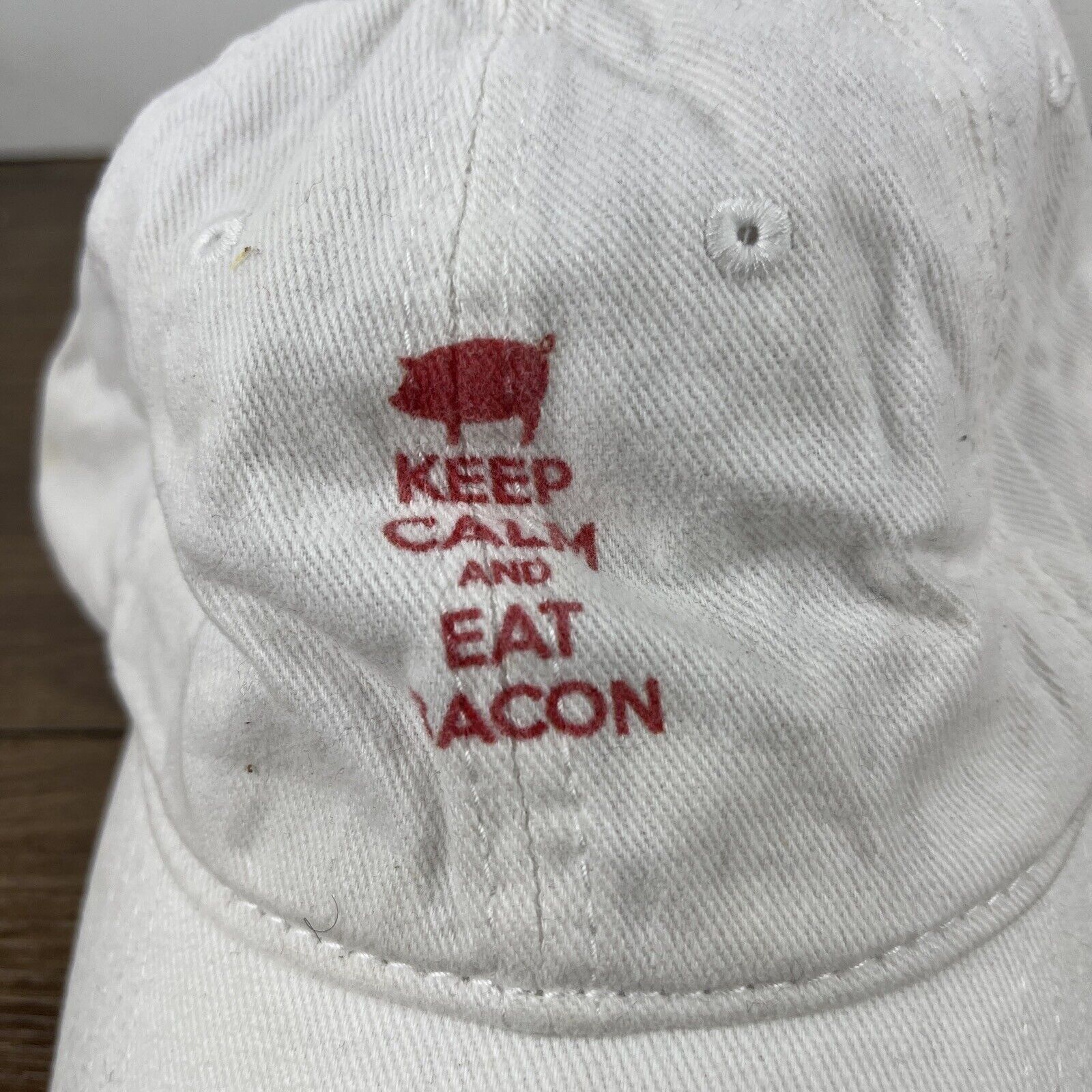 Other Keep Calm Eat Bacon Hat Eat Bacon Hat White Hat Adjustable W Size ONE SIZE - 8 Thumbnail