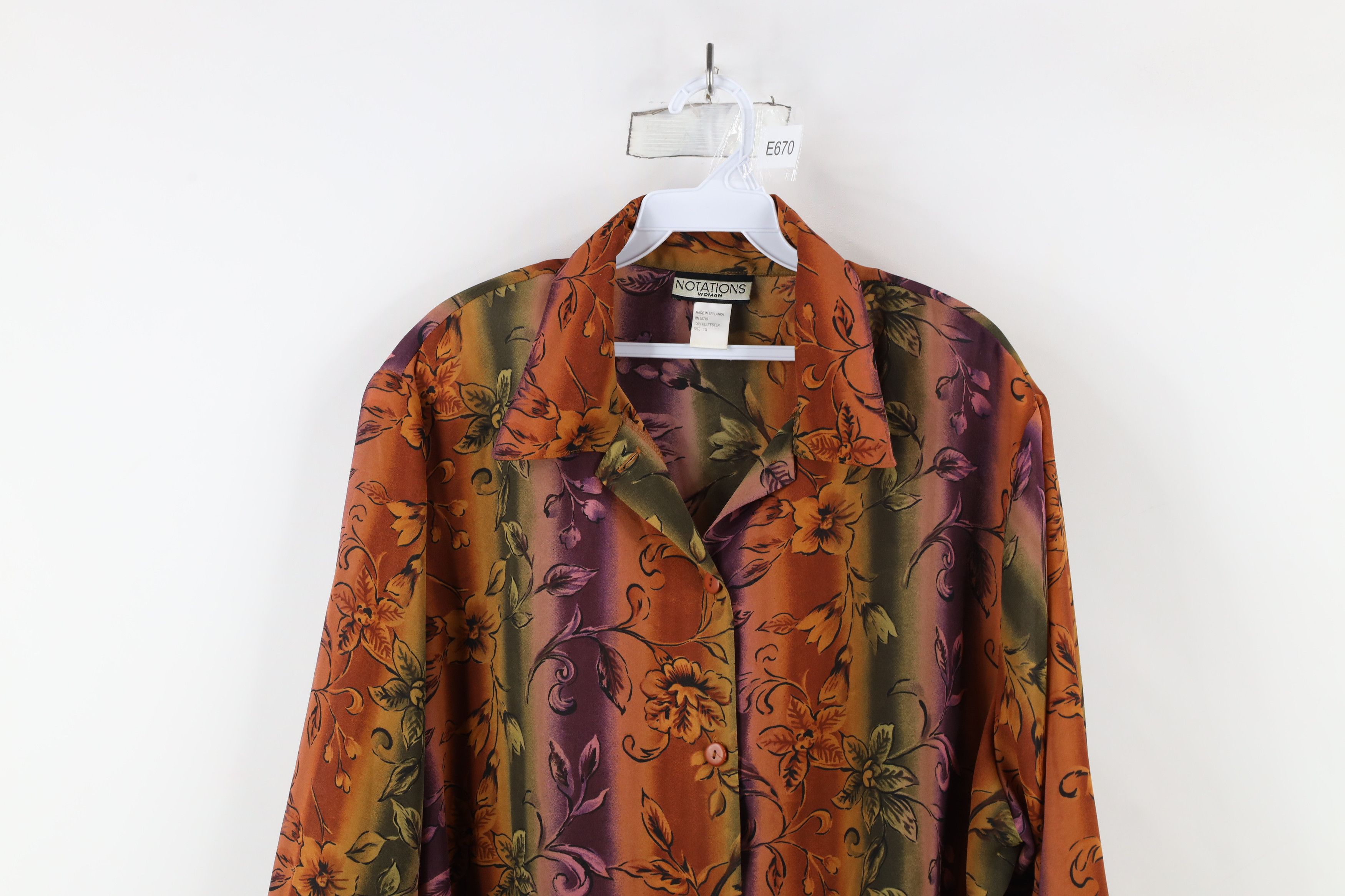 Vintage Vintage 90s Streetwear Flower Knit Button Shirt Polyester Size XL / US 12-14 / IT 48-50 - 2 Thumbnail