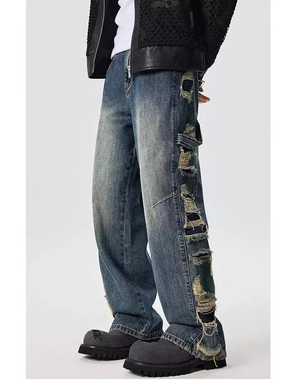 VIBE Vintage street hip-hop washed and distressed ripped jeans Size US 30 / EU 46 - 5 Thumbnail