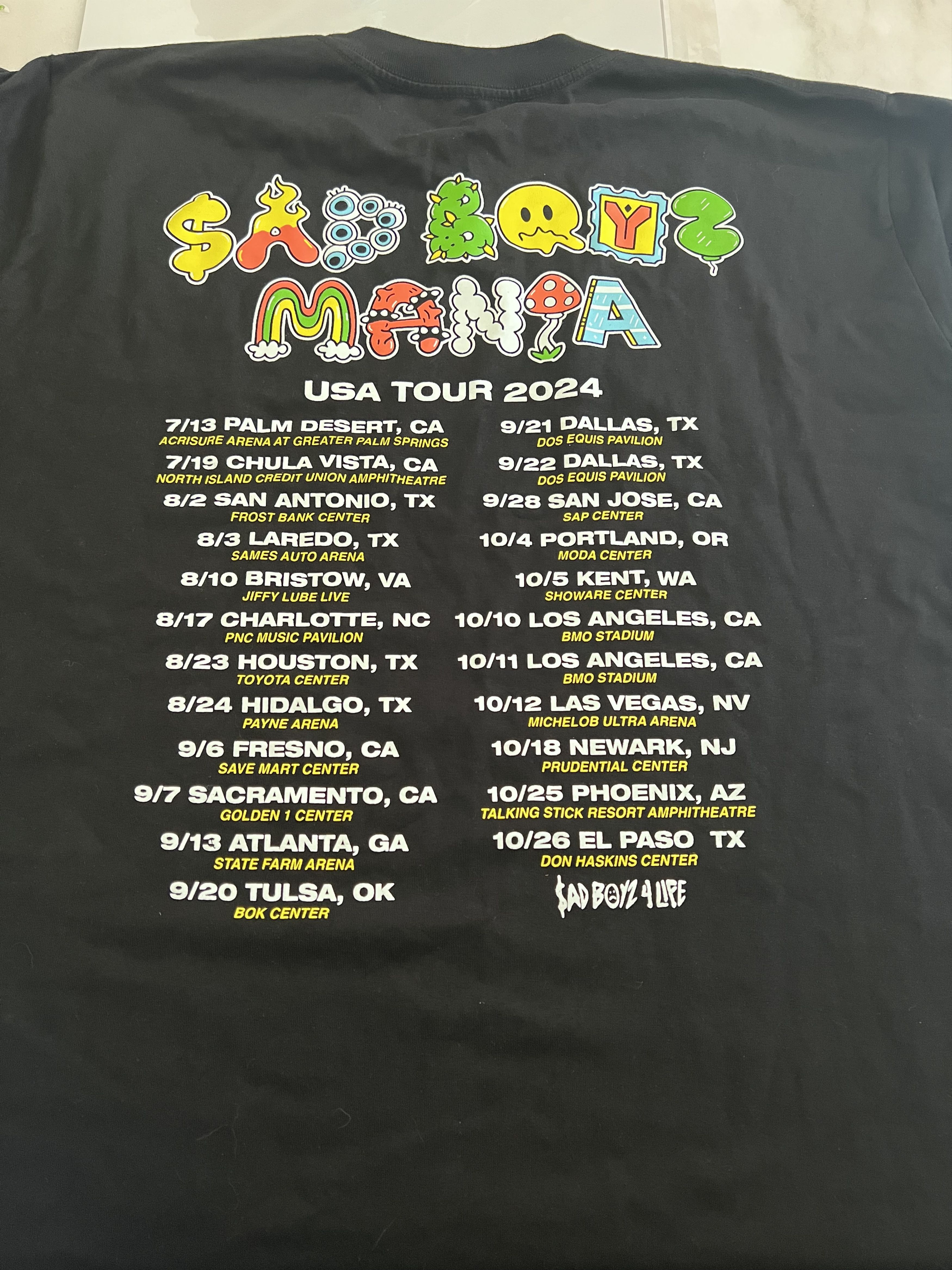 Sad Boys New Sad Boyz Mania Tour T-shirt USA Tour 2024 Size XXL Black Size US XXL / EU 58 / 5 - 3 Thumbnail
