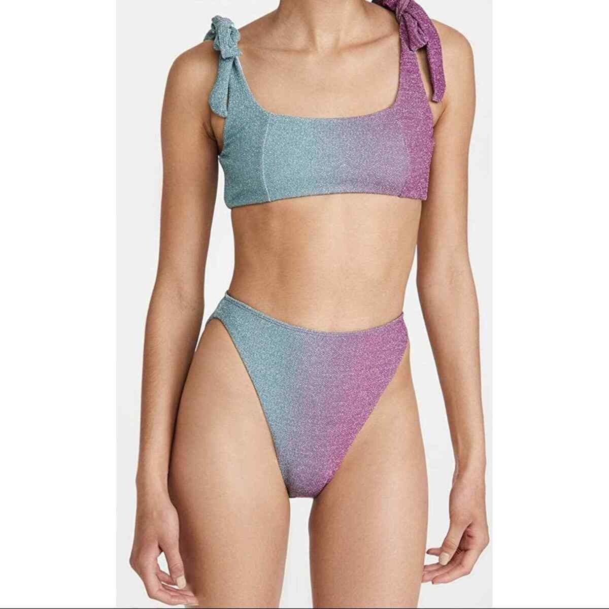 Beach Riot BEACH RIOT Avalon bikini top bottom Metalic Gemstone Ombre S Size ONE SIZE - 1 Thumbnail