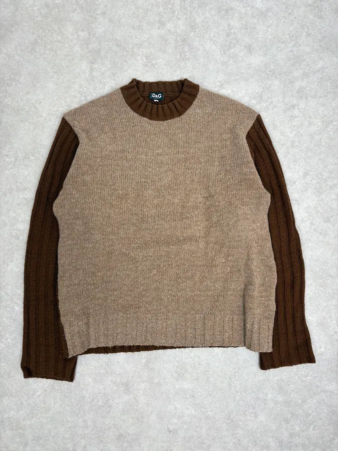 Dolce & Gabbana 2000s Dolce & Gabbana Brown Wool & Grey Sweater Size US S / EU 44-46 / 1 - 3 Thumbnail