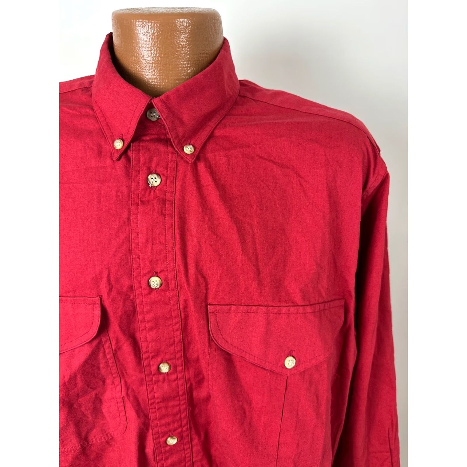 Vintage Vintage Boston Traders Shirt Men L Red Long Sleeve Button-Down Cotton NWT 90s Casual Pockets Size US L / EU 52-54 / 3 - 3 Thumbnail