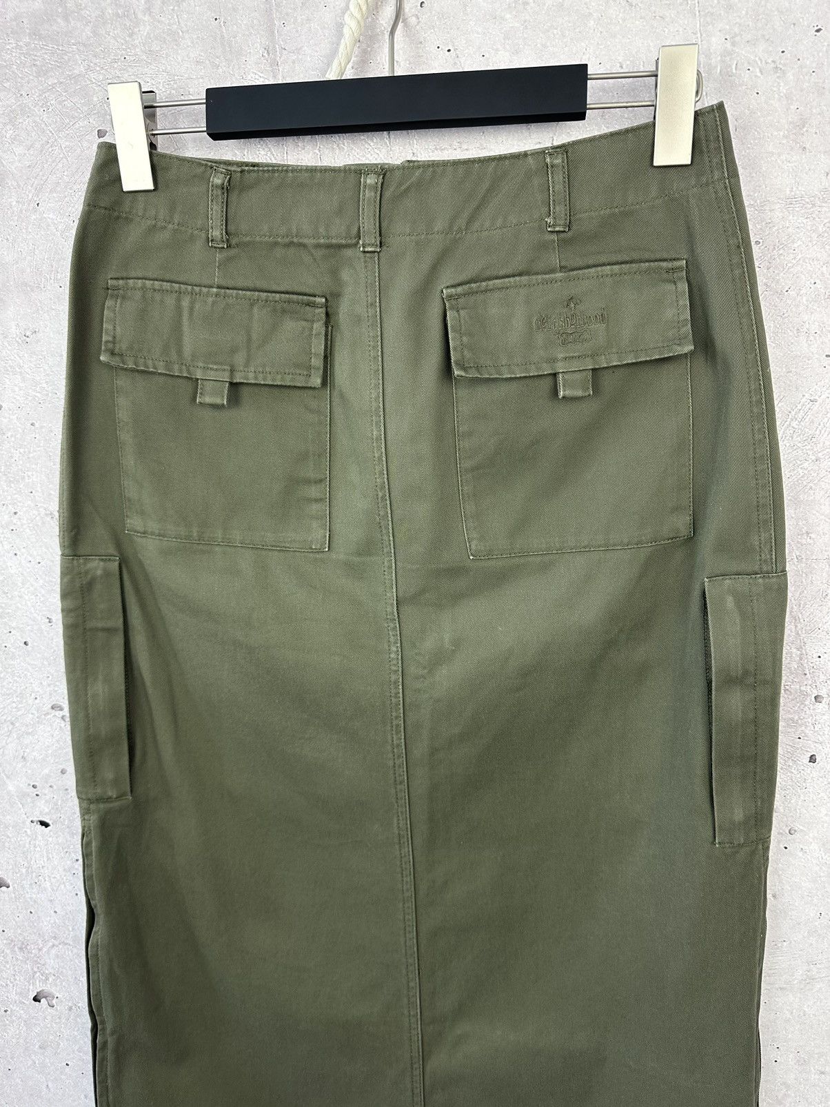 Japanese Brand × Vintage Neighborhood NYC Khaki Cargo Zipper Cotton Long Skirt Size 38" / US 16 / IT 52 - 5 Thumbnail