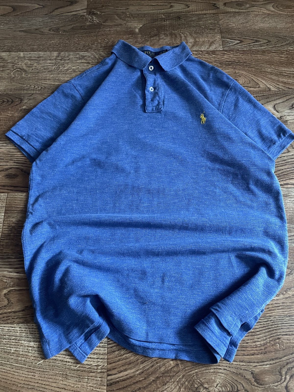 Polo Ralph Lauren × Ralph Lauren × Vintage POLO RALPH LAUREN Polo Shirt Mens L Blue Slim Fit Mens Size US L / EU 52-54 / 3 - 3 Thumbnail