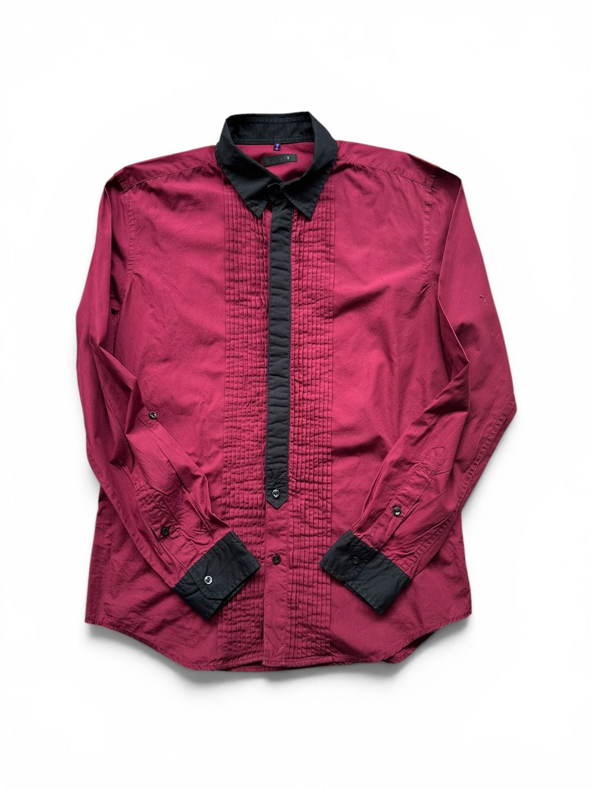 JUN MEN 2010's Junmen burgundy Avantgarde hediboy shirt Size US M / EU 48-50 / 2 - 2 Thumbnail