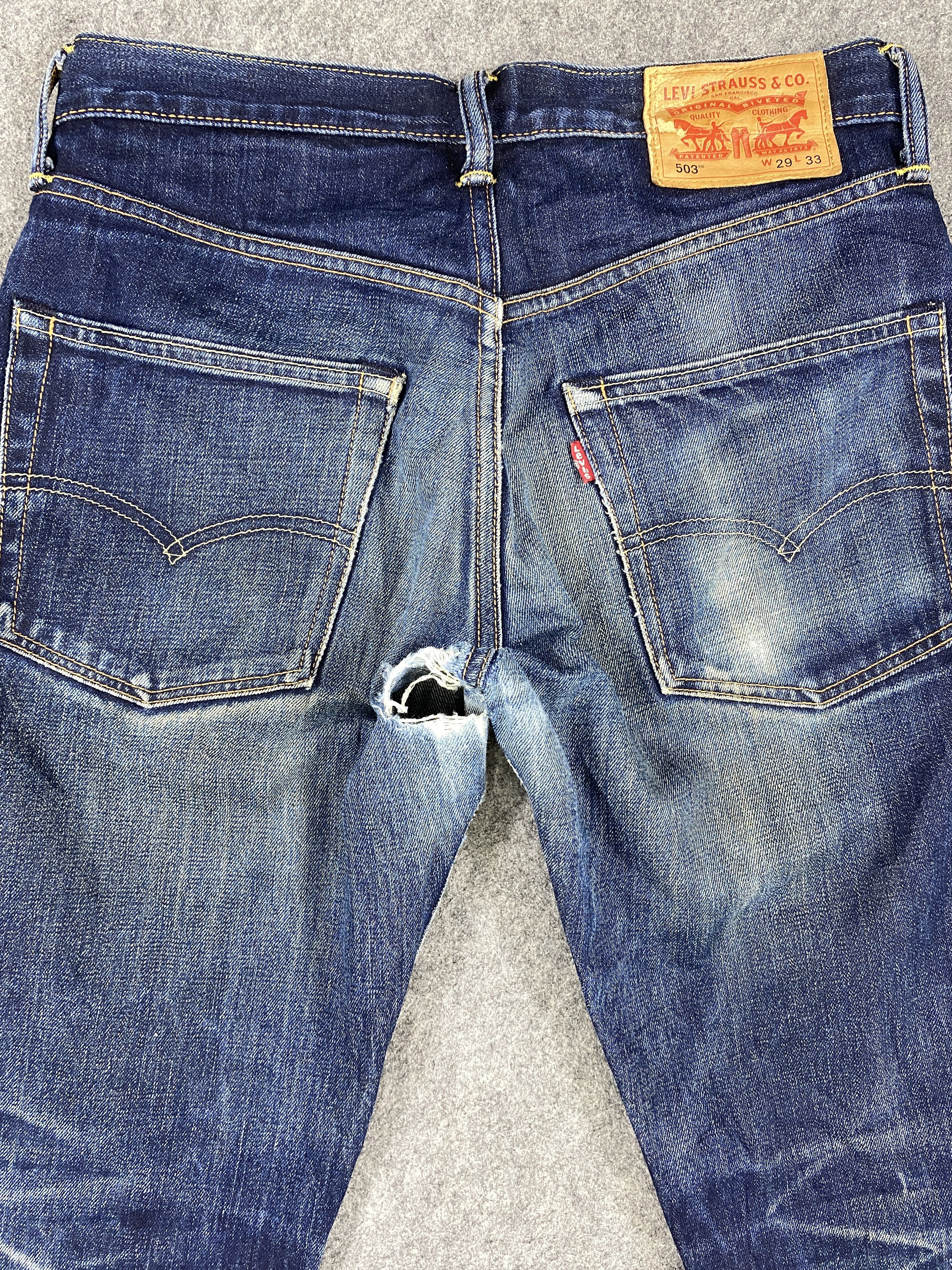 Levi's Dark Blue Distressed Levi's 503 30x27 Denim -SJ059 Size US 30 / EU 46 - 4 Thumbnail