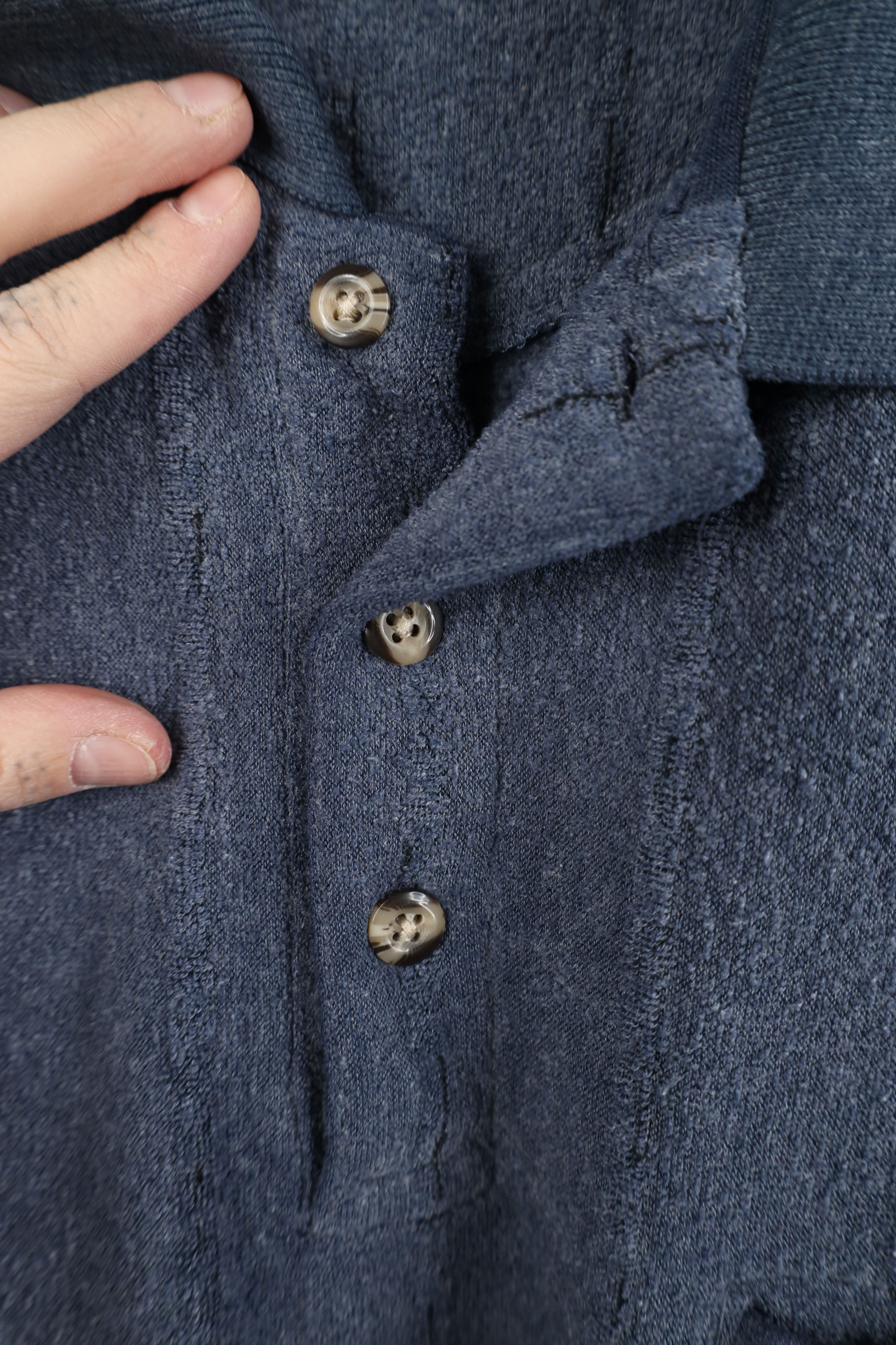 Vintage Vintage 90s Streetwear Fleece Collared Sweatshirt Blue Size US L / EU 52-54 / 3 - 4 Thumbnail