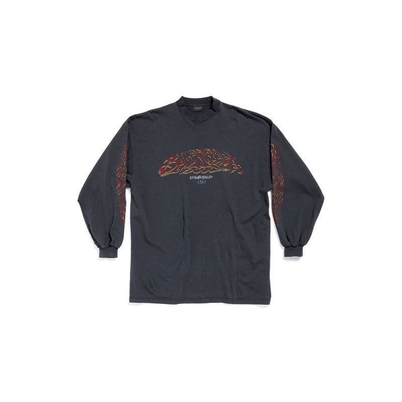 Balenciaga o1tr1nto1025 Offshore Long Sleeve T-Shirt Oversized in Black Size US M / EU 48-50 / 2 - 4 Thumbnail
