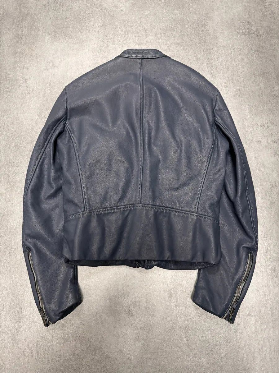 Maison Margiela SS2008 Maison Margiela 5-Zip Biker Navy Leather Jacket Size US XS / EU 42 / 0 - 3 Thumbnail