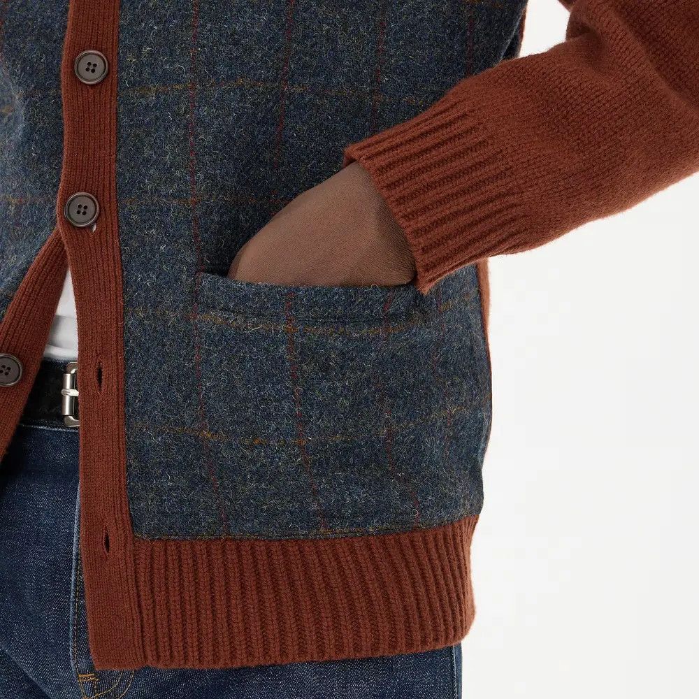 J.Crew J. CREW Wool V-neck Cardigan Sweater in Harris Tweed Size US L / EU 52-54 / 3 - 3 Thumbnail