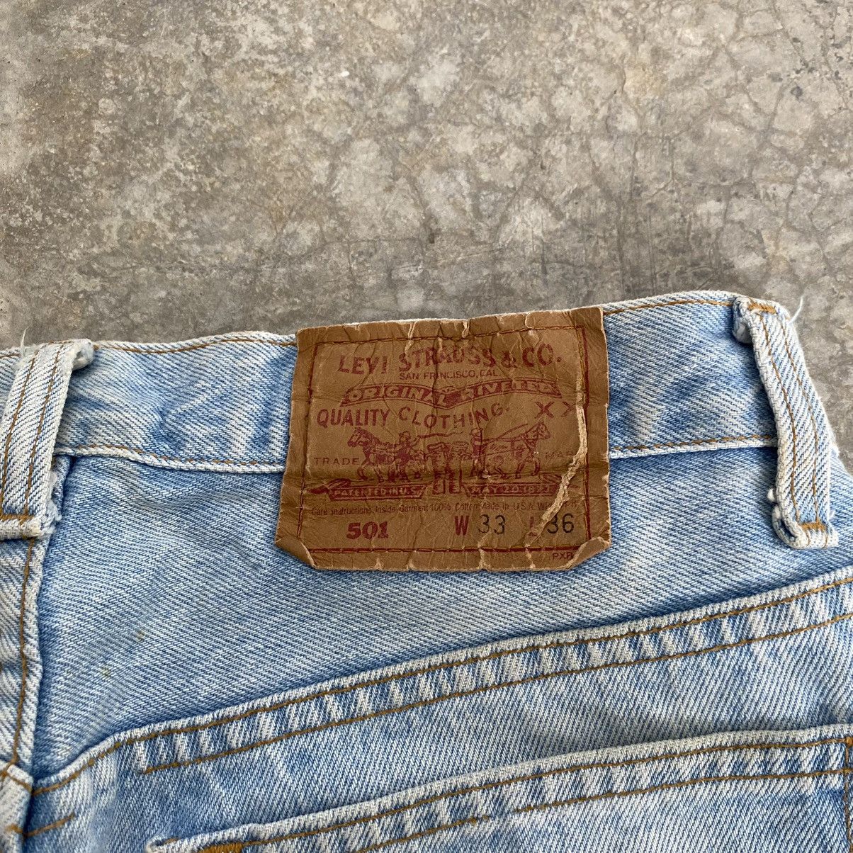 Levi's Vintage 1990 Levis 501 Light Blue Mud Jeans Size US 31 - 22 Thumbnail