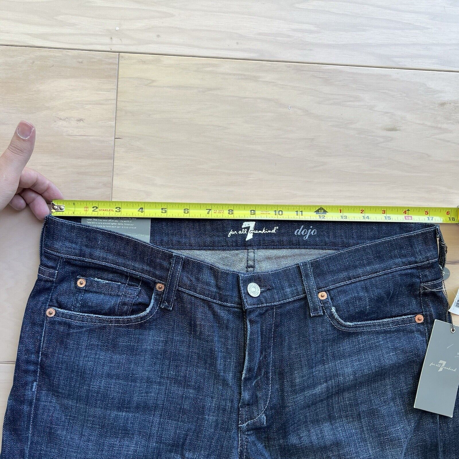 7 For All Mankind 7 Seven for all Mankind Dojo Jeans Women's 34 Blue Dark Wash Size 34" / US 12 / IT 48 - 8 Thumbnail