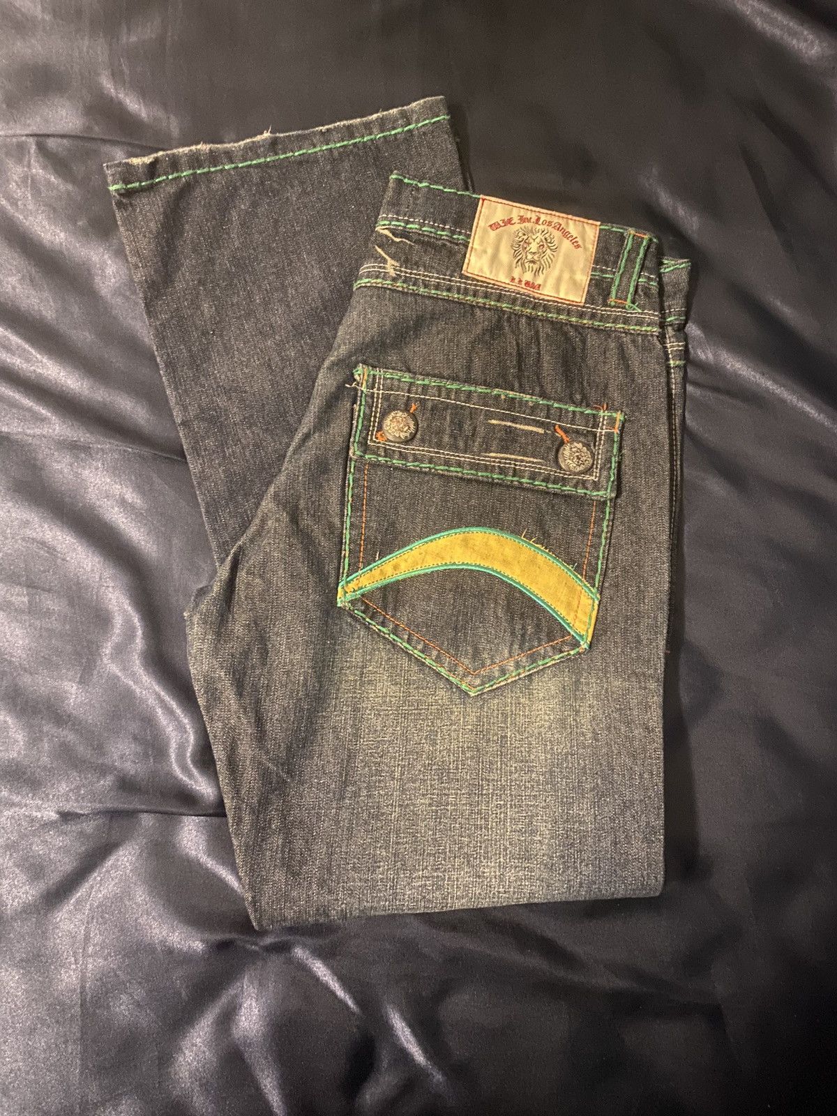 Coogi GREEN STITCHED COOGI INSPIRED JEANS Size US 34 / EU 50 - 1 Thumbnail
