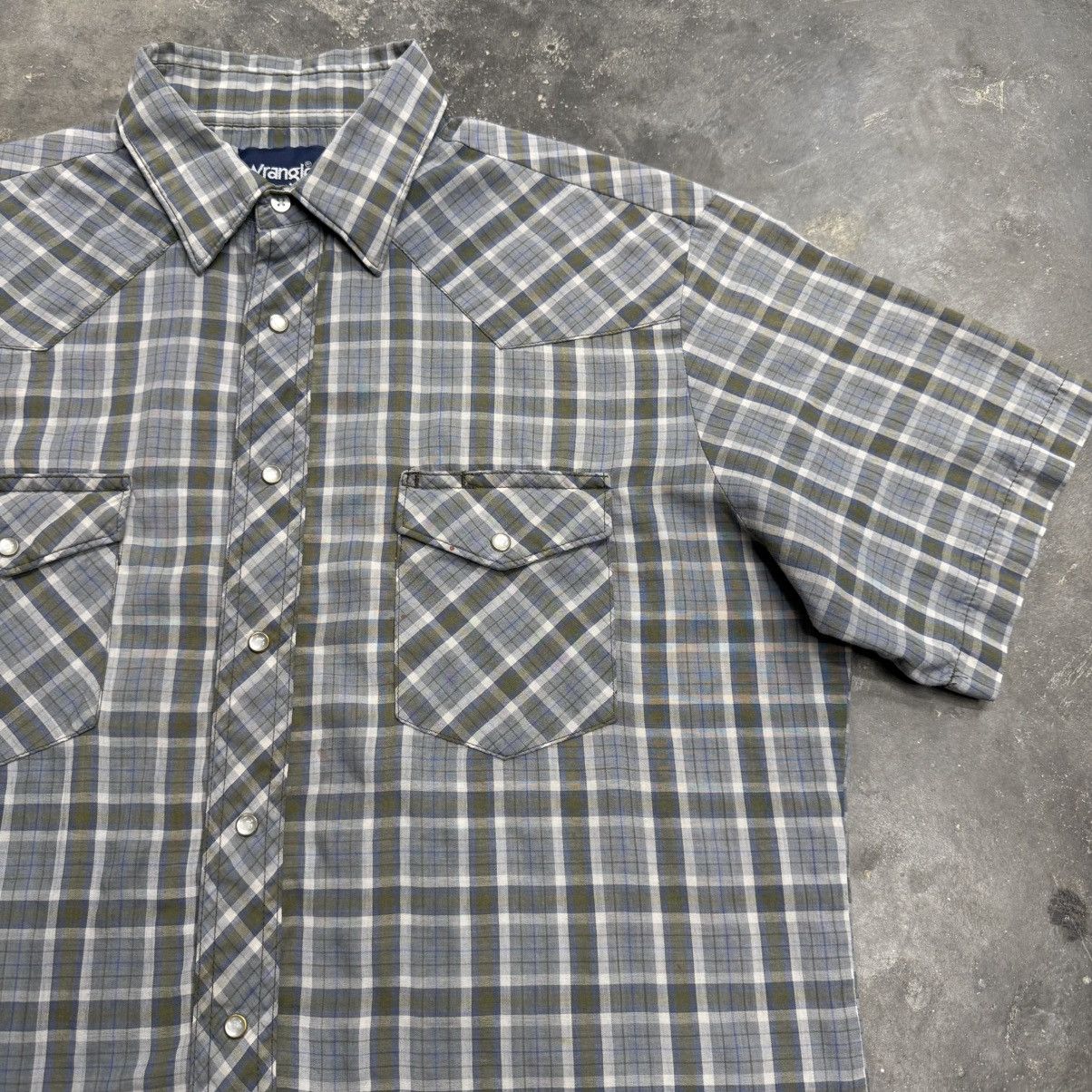 Wrangler Vintage Wrangler Brushpopper Pearl Snap Plaid Shirt Size US L / EU 52-54 / 3 - 1 Thumbnail