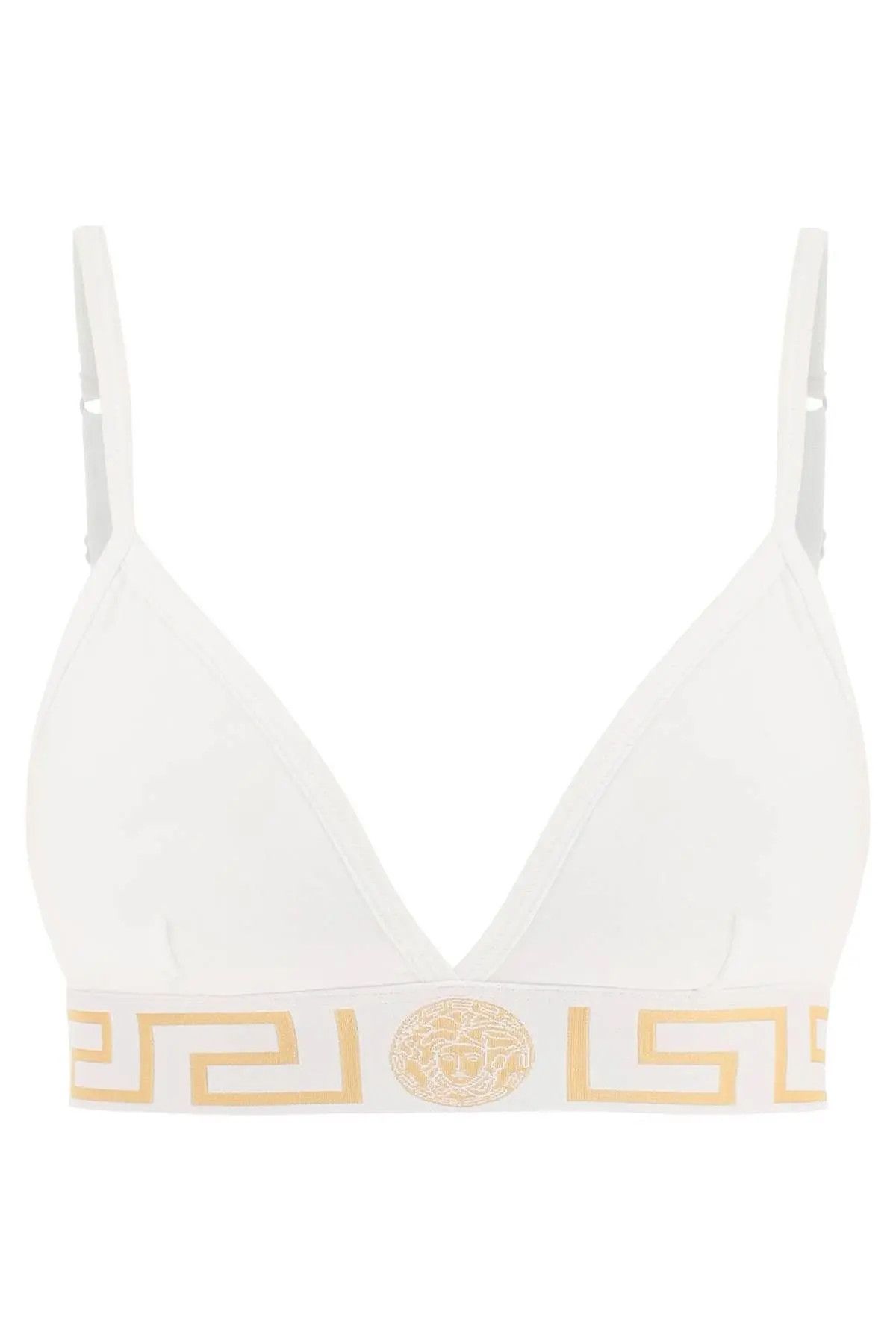 image of Versace O1S22I1N1223 Greca Underwear Bra In White, Women's (Size Small)