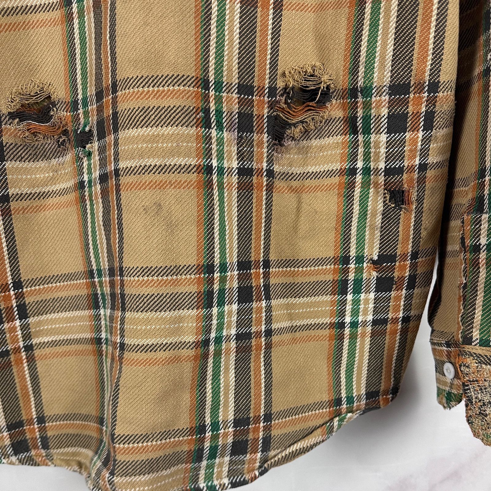 Sears Vintage Boro Repaired & Distressed Flannel Size US L / EU 52-54 / 3 - 10 Thumbnail