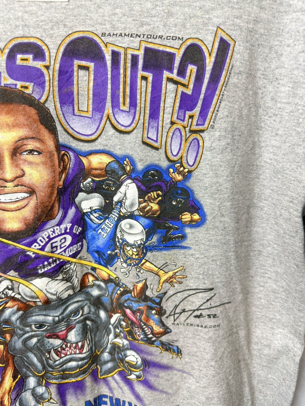 Vintage Baltimore Ravens Who Let The Dog Out Caricature T-Shirt 2001 Size US L / EU 52-54 / 3 - 6 Thumbnail