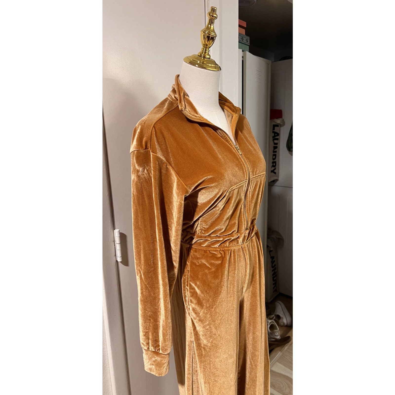 Fabletics Fabletics Women's Rust Orange Velour Jumpsuit Sz XXS Size 24" / US 00 / IT 34 - 7 Thumbnail