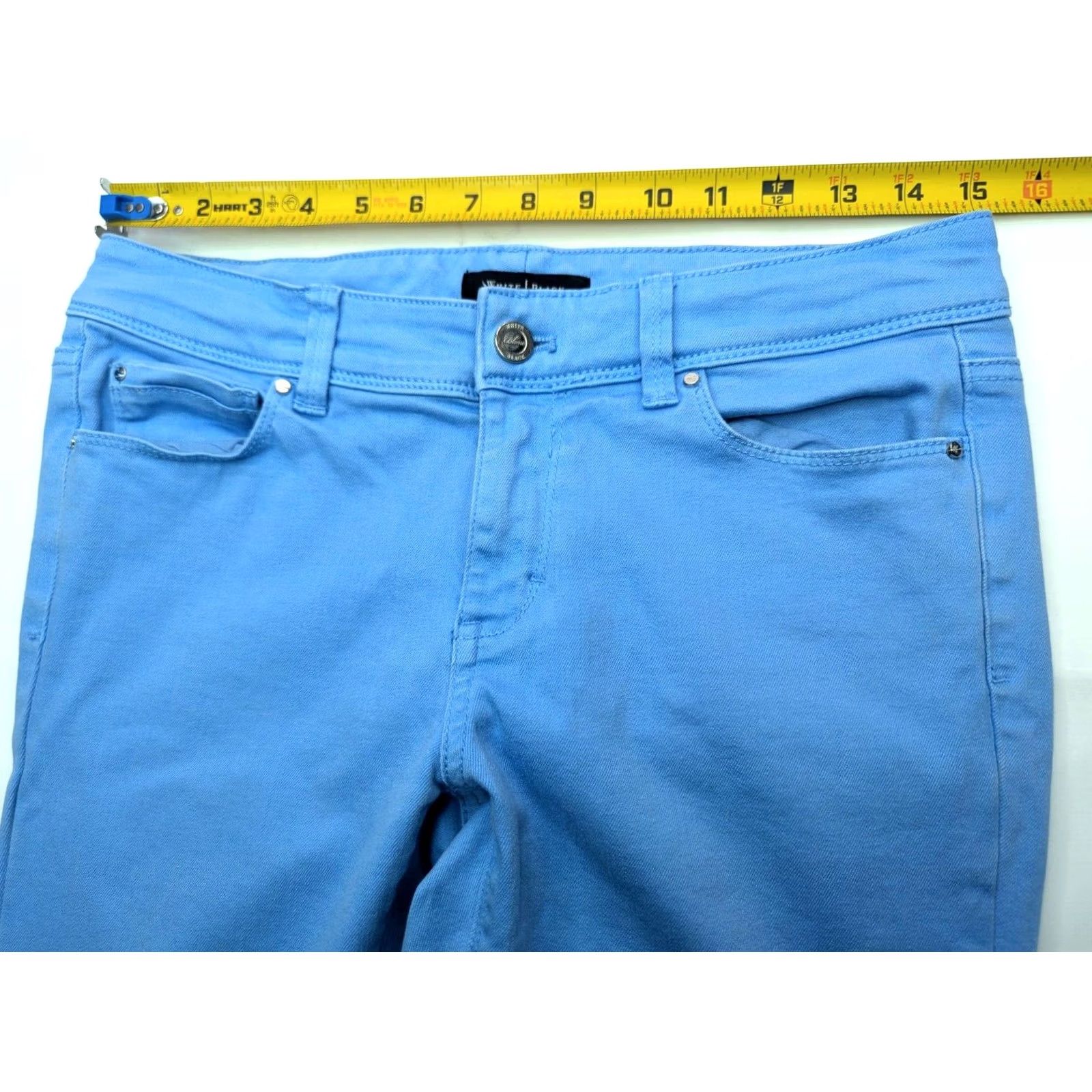 White House Black Market WHITE HOUSE BLACK MARKET BLANC Jeans - Vintage? No. Blue Pastel Denim Ankle Jeans Women 4R 30x29 Slim Stretch 5-Pocket Size 27" / US 4 / IT 40 - 6 Thumbnail