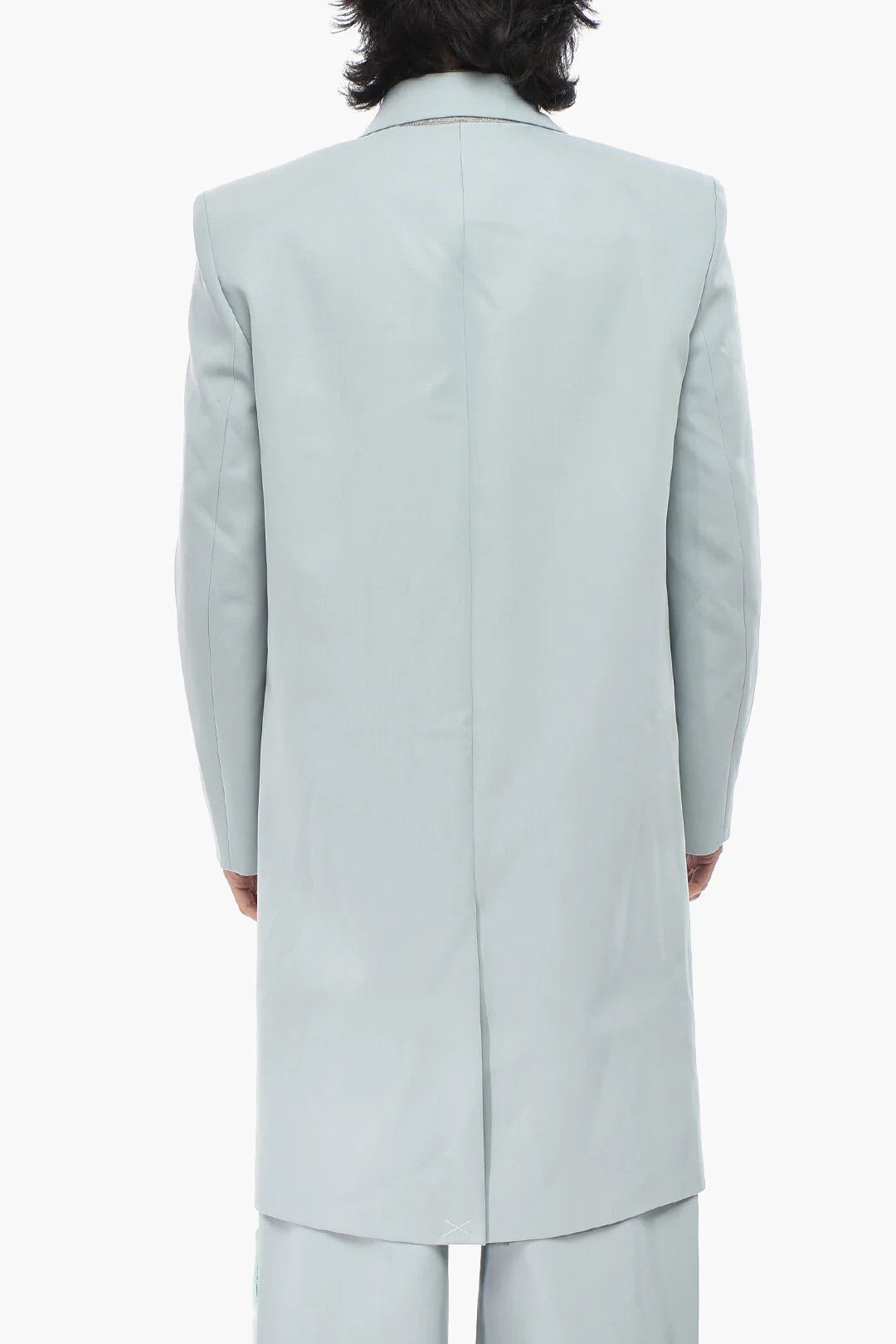 Off-White og1mm0426 Wool-Blend Double-Breasted Coat in Light Blue Size US L / EU 52-54 / 3 - 2 Thumbnail