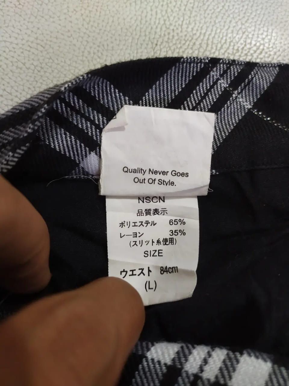 Japanese Brand Suggestion Check Pants Punk Bondage Zipper design Size US 31 - 12 Thumbnail