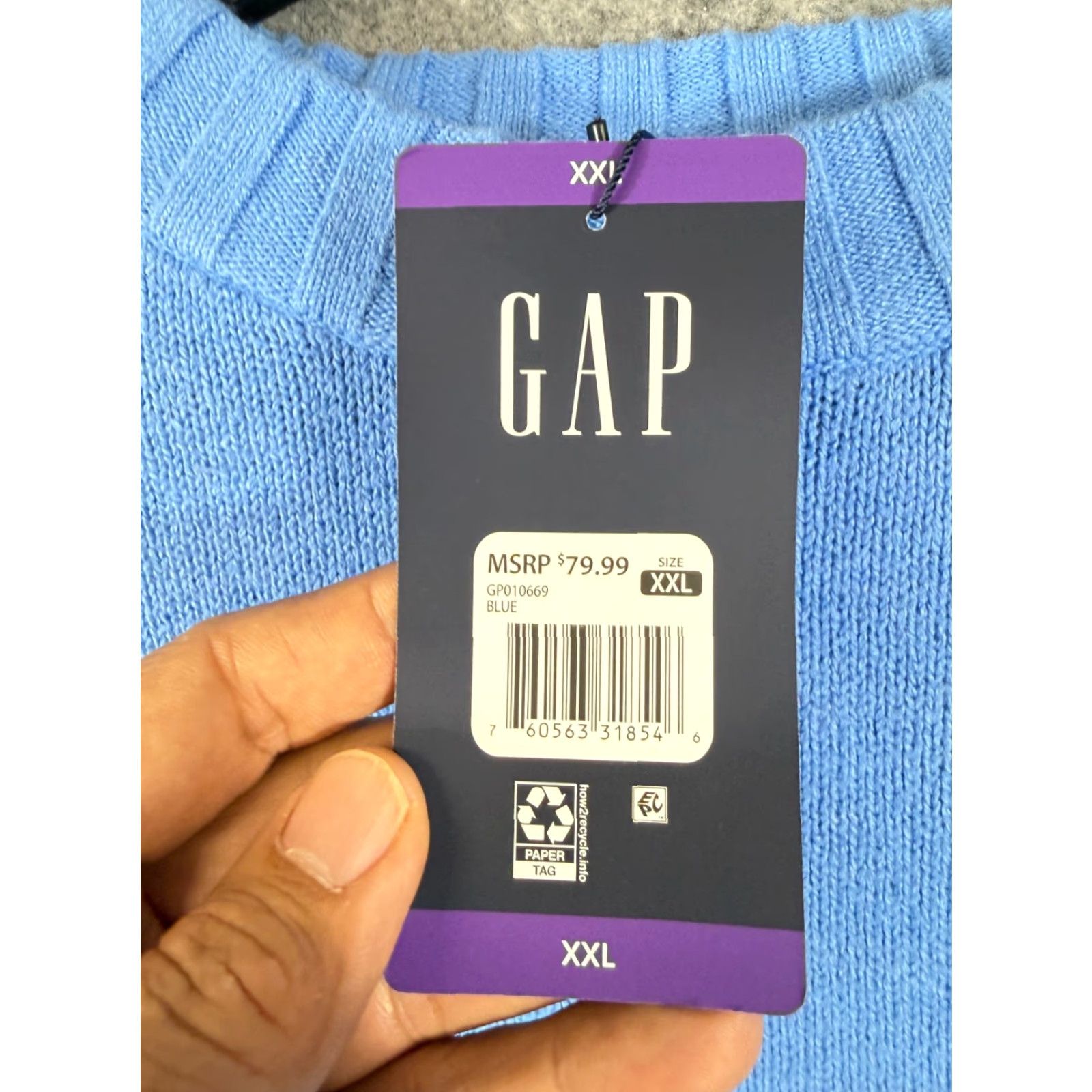 Gap Gap Sweater Womens 2XL Blue Crew Neck Pullover Long Sleeve Ribbed Cuff NWT Casual Preppy Autumn Size XXL / US 16-18 / IT 52-54 - 6 Thumbnail