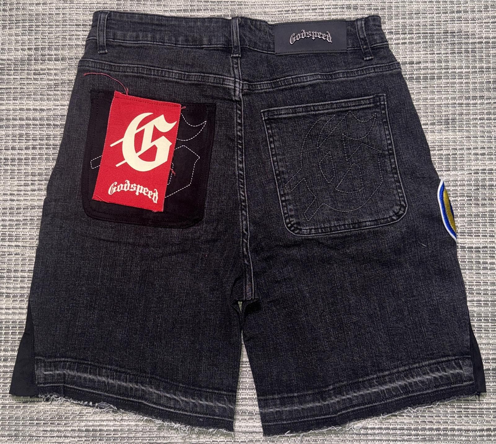 Godspeed Godspeed Black Patchwork V2 Denim Men's Shorts Size US 30 / EU 46 - 4 Thumbnail