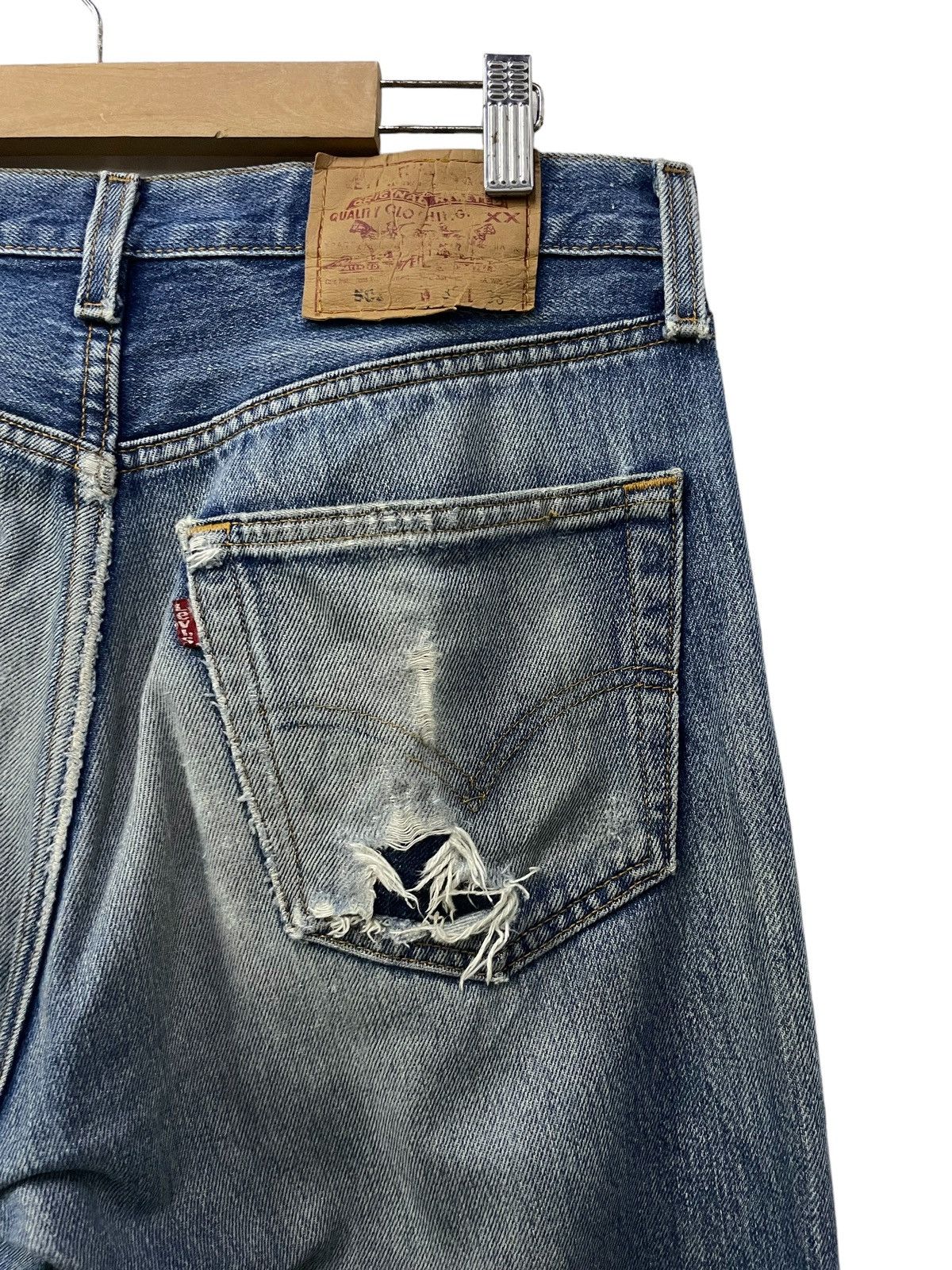 Levi's × Vintage Vintage 90s Levis 501 Japan Made Distressed Repaired Jeans Size US 30 / EU 46 - 13 Thumbnail