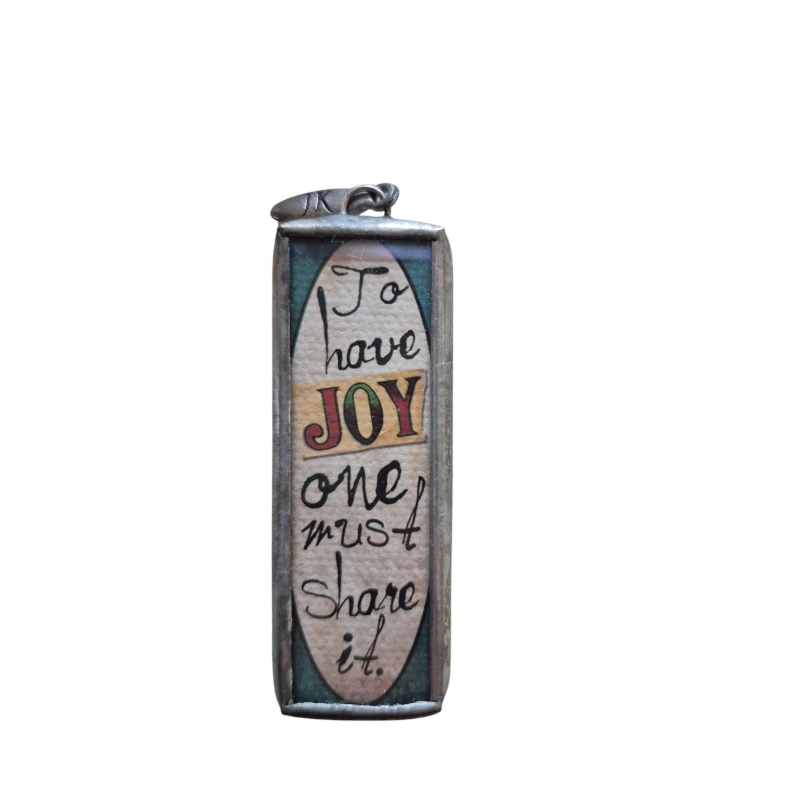 Other Jewel Kade Vintage Rare JOY Charm Pendant Pewter Reversible Size ONE SIZE - 1 Thumbnail