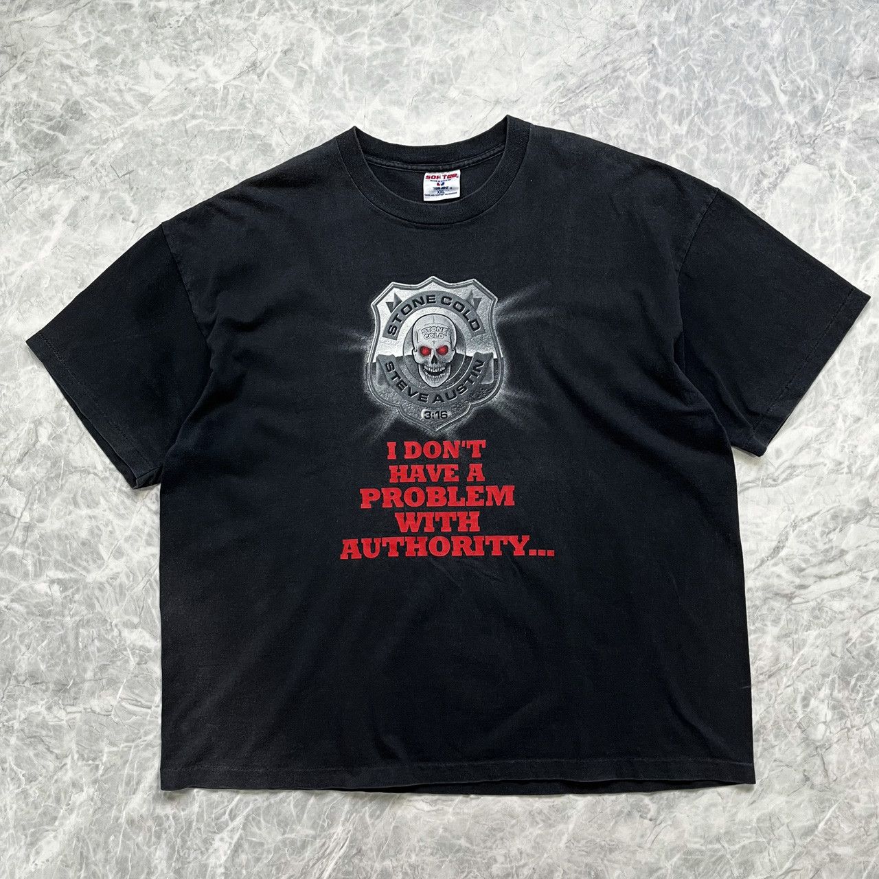 Vintage × WWE × WWF VTG 90s WWF STONE COLD STEVE AUSTIN POLICE 1998 T-SHIRT Size US XXL / EU 58 / 5 - 1 Thumbnail