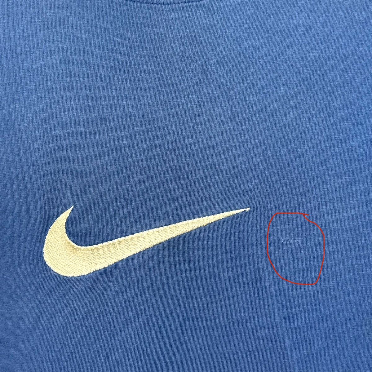 Nike × Vintage Vintage 90s Nike Premier T shirt Blue Centre Logo M Size US M / EU 48-50 / 2 - 10 Thumbnail