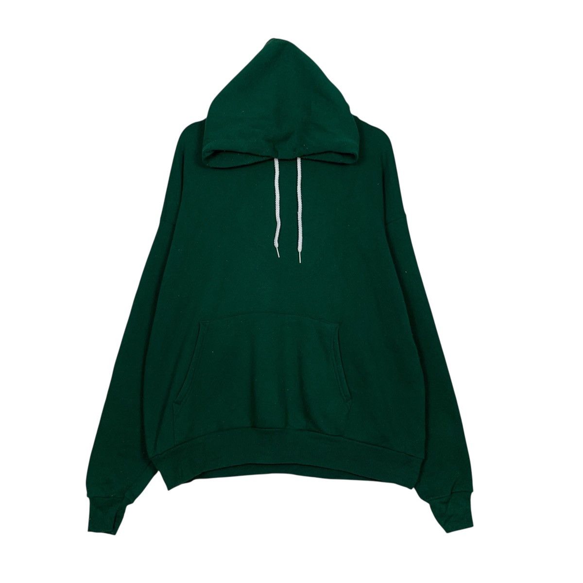 Vintage 90’s HANES Made in Usa Green Plain Hoodies #3556-C162 Size US XL / EU 56 / 4 - 1 Thumbnail