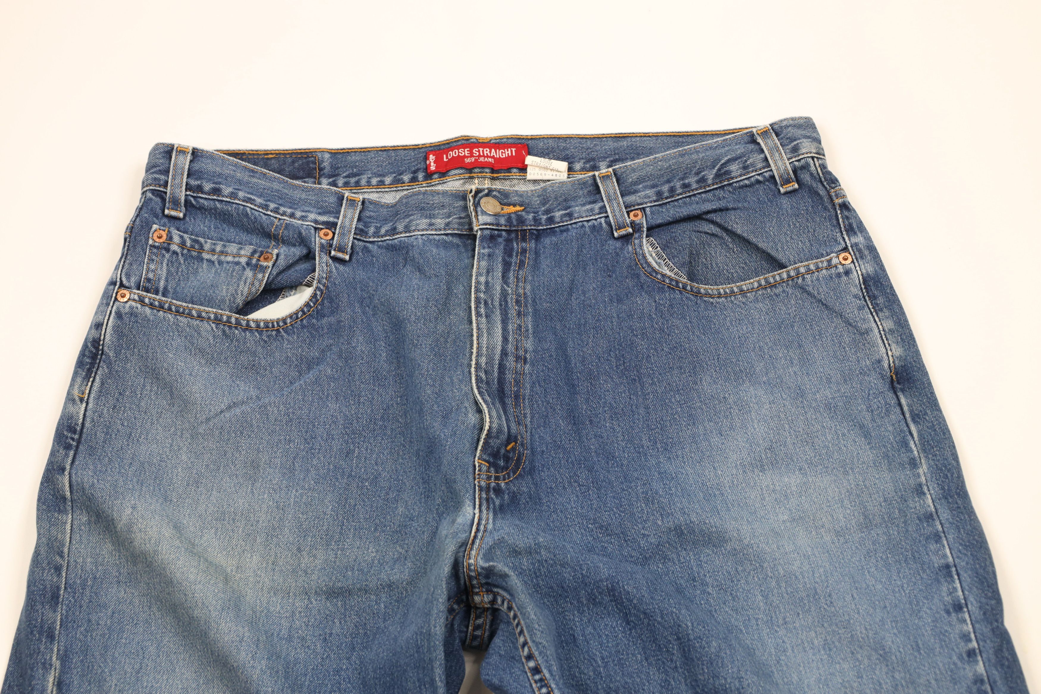 Levi's × Vintage Vintage Y2K 2002 Levis 569 Straight Wide Leg Denim Jeans Size US 40 / EU 56 - 2 Thumbnail