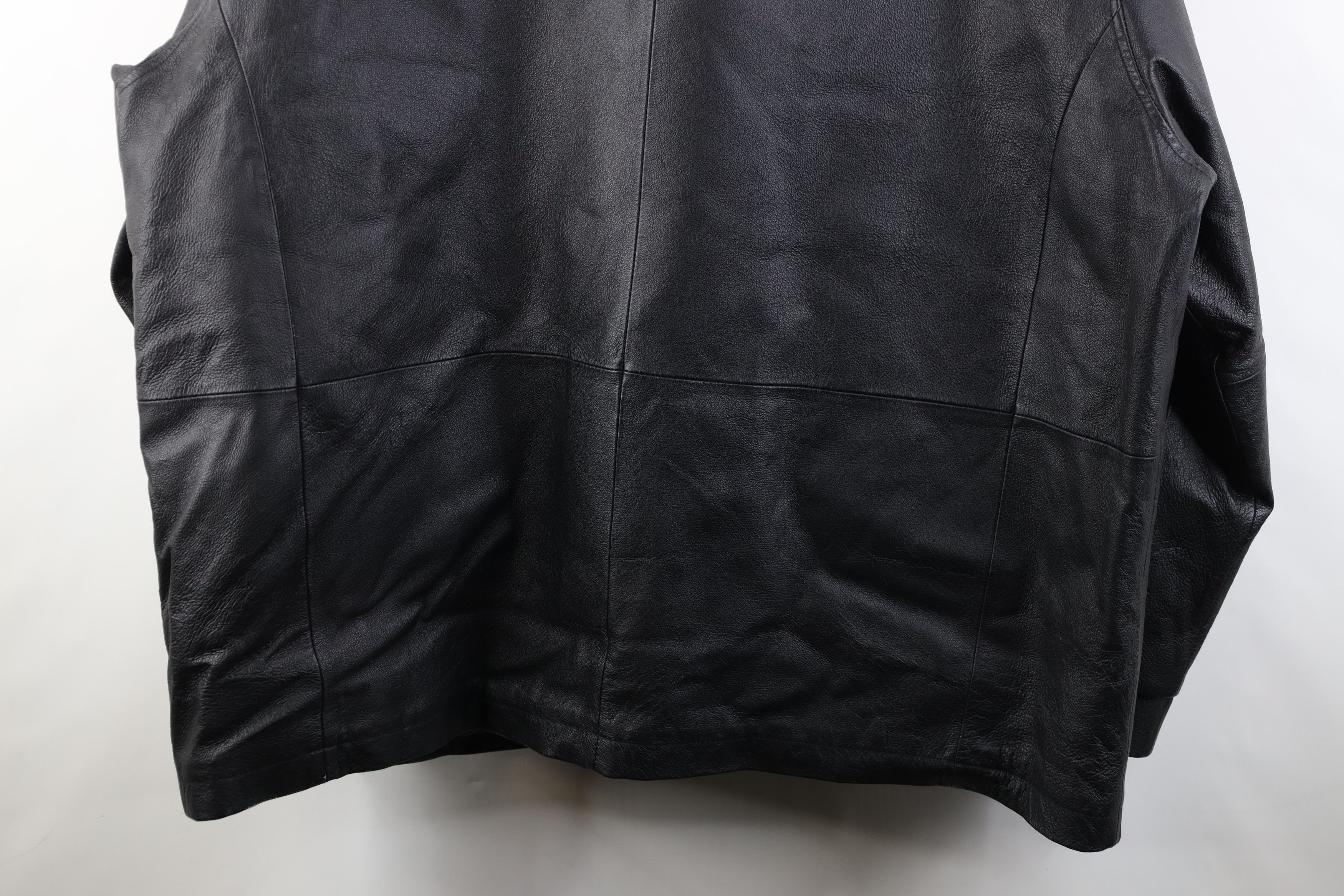 Vintage Vintage 90s Streetwear Quilted Leather Full Zip Jacket Black Size US XXL / EU 58 / 5 - 16 Thumbnail
