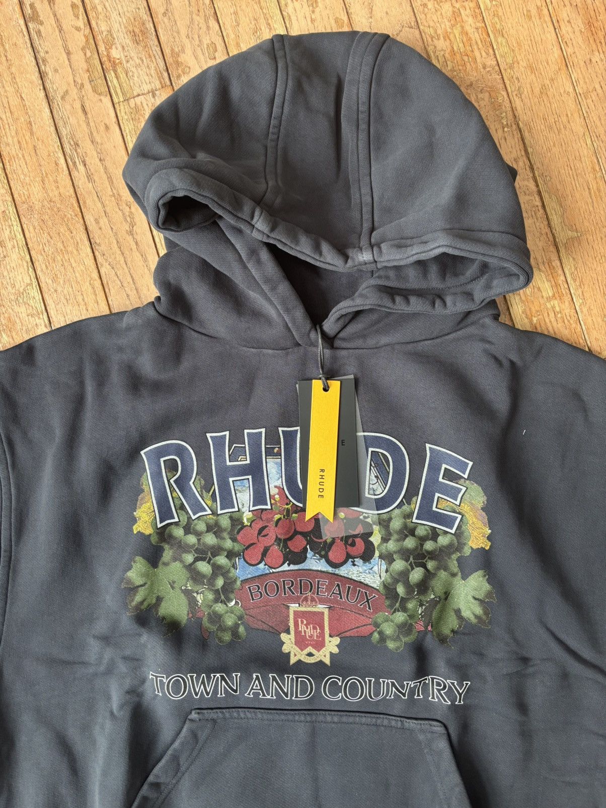 Rhude Rhude Town & Country Bordeaux Crest Hoodie Black Size S NWT Size US S / EU 44-46 / 1 - 2 Thumbnail