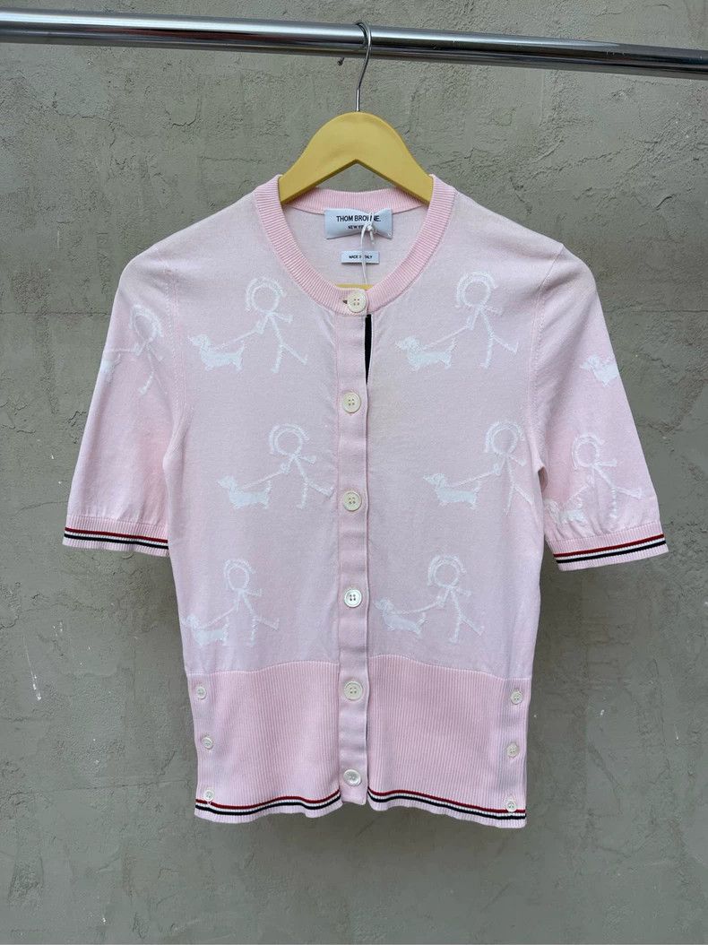 Thom Browne Thom browne Size 00 Cherry blossom pink full print dog wal Size XXS / US 00 / IT 34 - 2 Thumbnail