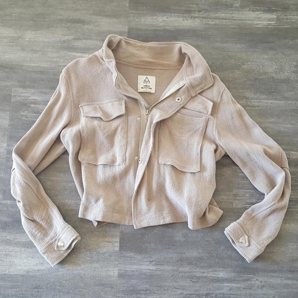 Urban Outfitters Nude Cropped Urban Outfitters Zip Up Size S / US 4 / IT 40 - 3 Thumbnail