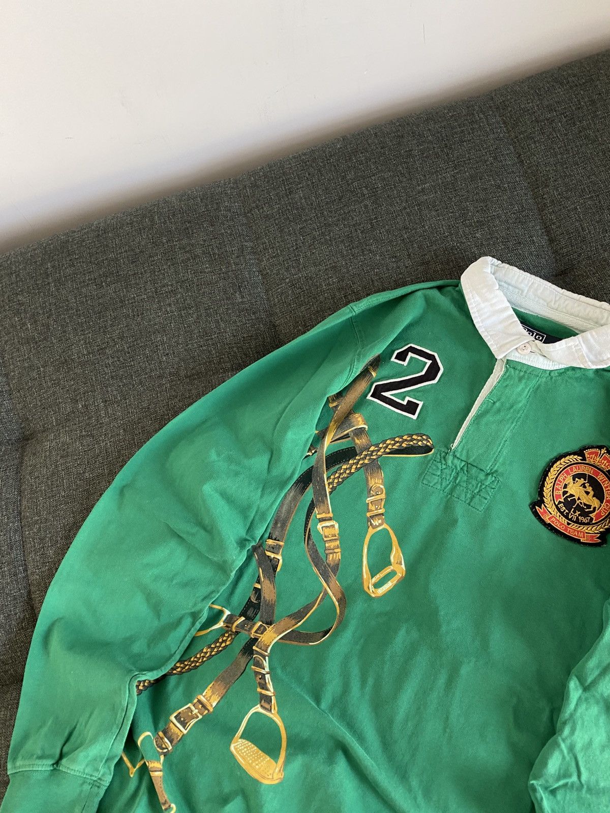 Polo Ralph Lauren Polo Ralph Lauren Vintage Polo Rugby Shirt Big Logo Chains Size US L / EU 52-54 / 3 - 3 Thumbnail