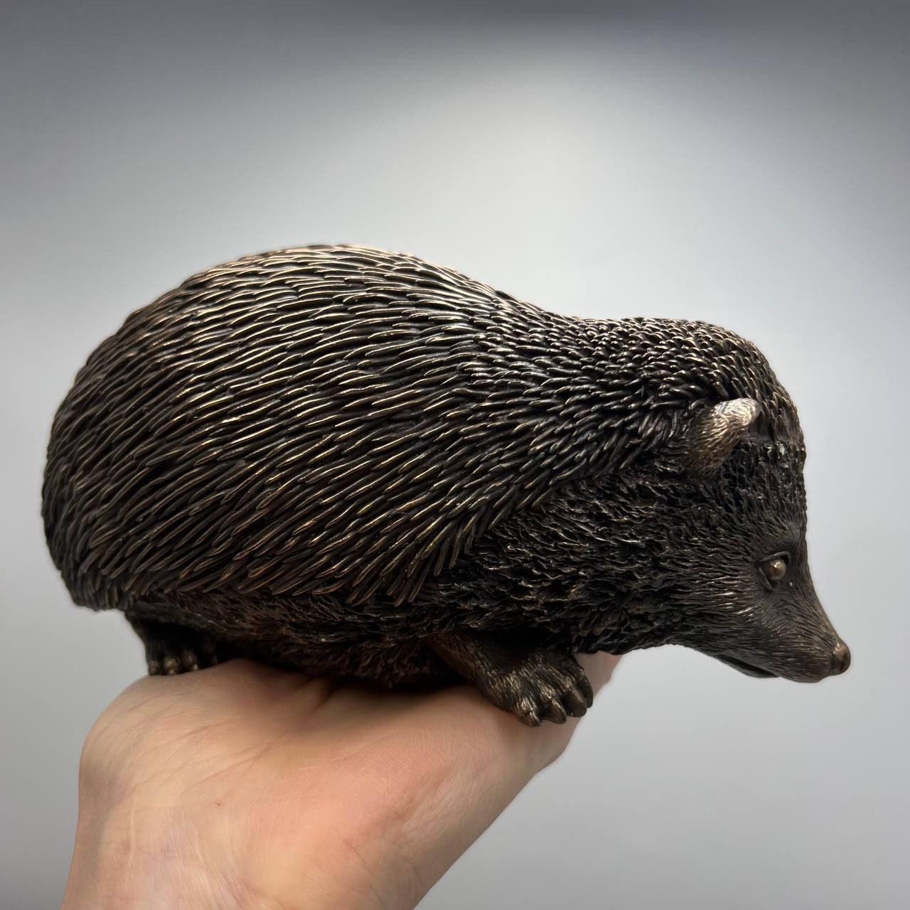 Vintage Hedgehog Statue Figure Polystone Bronze Made in Italy 1.1 kg Size ONE SIZE - 5 Thumbnail