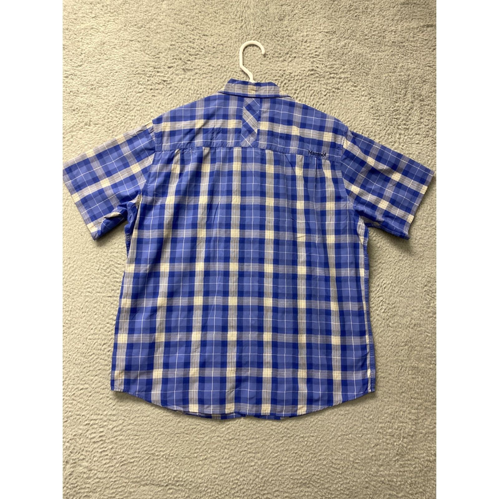 Marmot Marmot Button Shirt Large Short Sleeve Travex Blue Hiking Outdoor 108-10 / Button-Up Short Sleeve Travex Blue Marmot Outdoor Shirt 108-10 Size US L / EU 52-54 / 3 - 7 Thumbnail